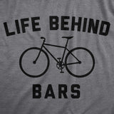 Mens Funny T Shirts Life Behind Bars Sarcastic Bicycle Graphic Novelty Biking Tee for Men