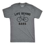 Mens Funny T Shirts Life Behind Bars Sarcastic Bicycle Graphic Novelty Biking Tee for Men
