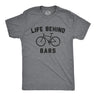 Mens Funny T Shirts Life Behind Bars Sarcastic Bicycle Graphic Novelty Biking Tee for Men