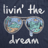 Mens Living The Dream T Shirt Cool Vacation Tee Graphic Novelty Tee Beach For Guys