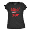Womens Lookin Sharp T Shirt Funny Scary Bloody Butcher Knife Tee For Ladies