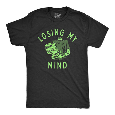 Mens Losing My Mind T Shirt Funny Halloween Headless Zombie Tee For Guys