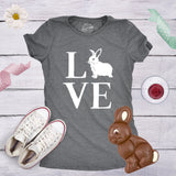 Womens Love Bunny Tshirt Cute Adorable Easter Sunday Rabbit Tee For Ladies