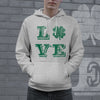 LOVE Lucky Clover Hoodie Funny St Patricks Day Shirt Outfit Irish Shamrock Womens Sweatshirt