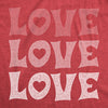 Womens Love Love Love Tshirt Cute Hearts Valentines Day Graphic Novelty Tee For Ladies
