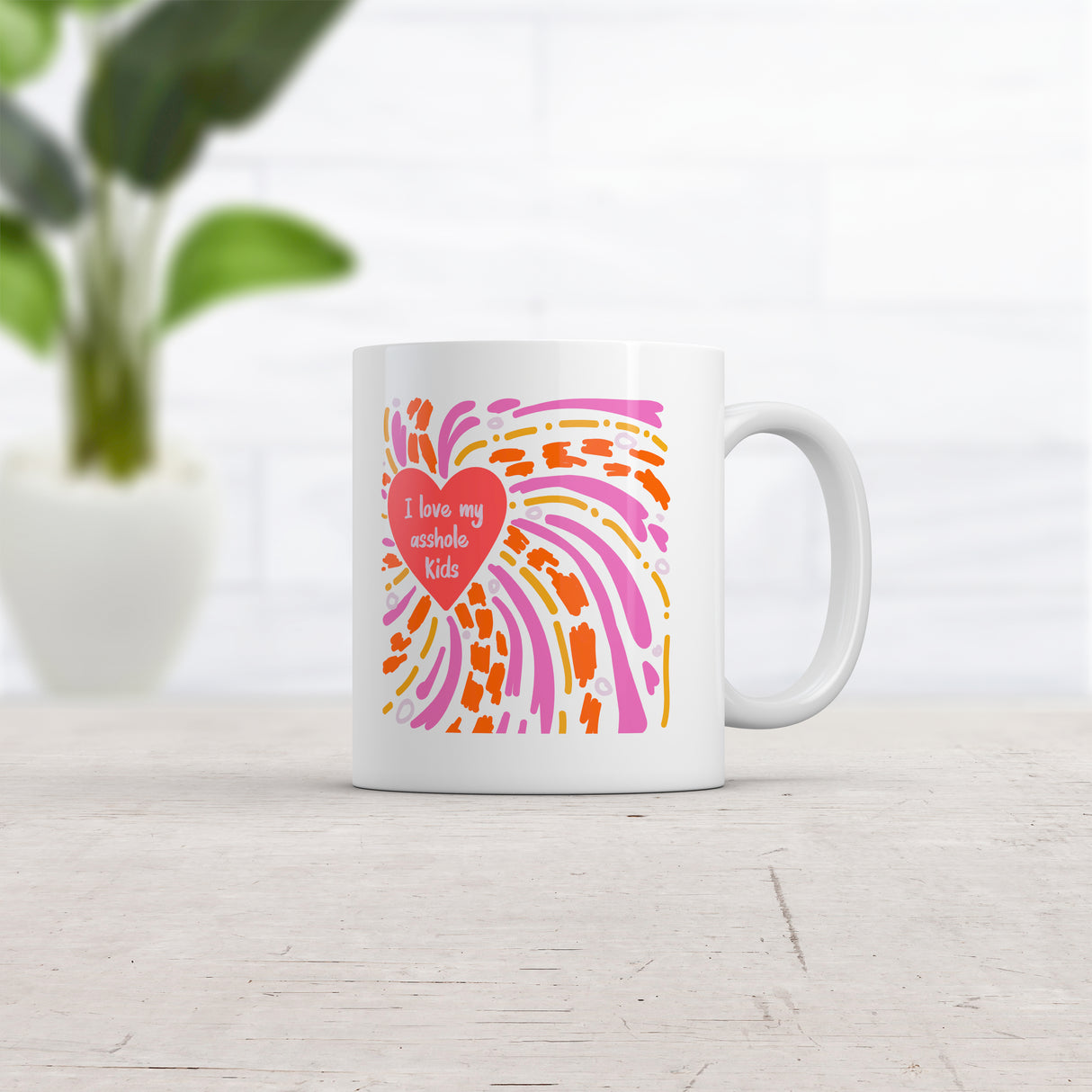 I Love My Asshole Kids Mug Funny Sarcastic Parenting Heart Graphic Novelty Coffee Cup-11oz
