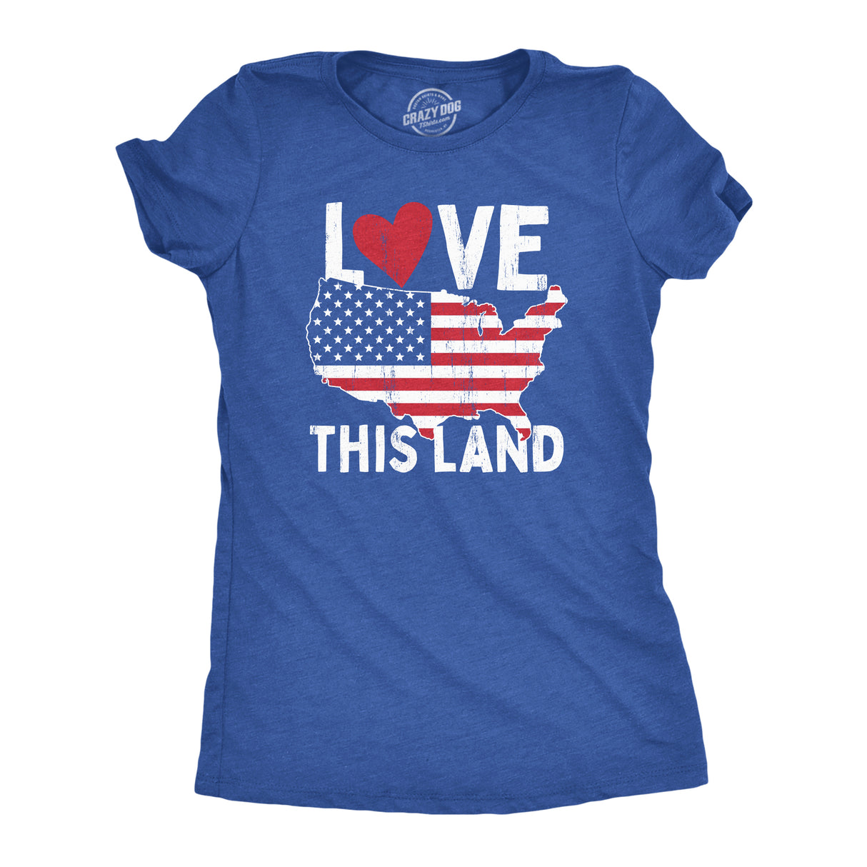 Womens Love This Land T Shirt Awesome Fourth Of July Party Patriotic United States Flag Graphic Tee For Ladies