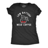 Womens Low Battery Need Coffee T Shirt Funny Sarcastic Low Power Bar Tee for Ladies