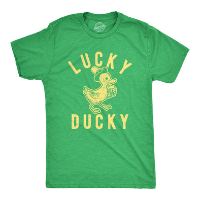 Mens Lucky Ducky Tshirt Funny Saint Patrick's Day Parade Beer Drinking St. Paddy's Novelty Tee For Guys