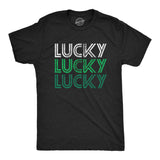 Mens Lucky Lucky Lucky Tshirt Funny Saint Patrick's Day Parade Luck Graphic Novelty Tee For Guys