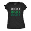 Womens Lucky Lucky Lucky Tshirt Funny Saint Patrick's Day Parade Luck Graphic Novelty Tee For Ladies