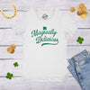 Womens Magically Delicious T Shirt Funny Shamrock Irish Tee