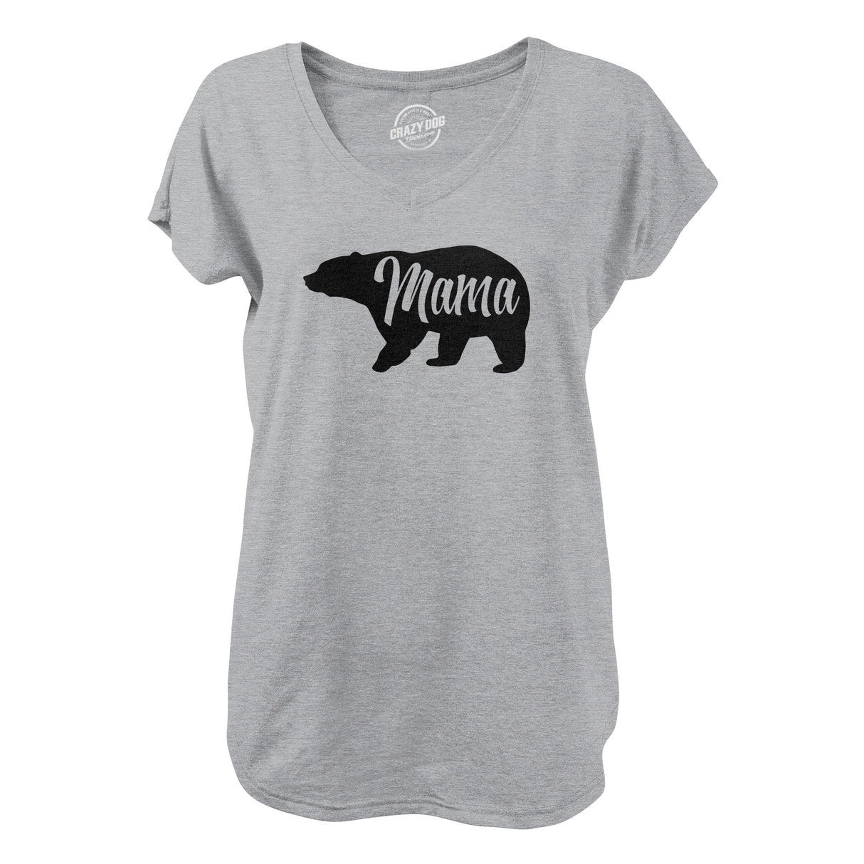 Womens Mama Bear V-Neck Cute Funny Best Mom of Boys Girls Cool Mother Novelty Shirt For Ladies