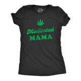 Womens Medicated Mama T Shirt Funny 420 Pot Leaf Weed Mom Tee For Ladies