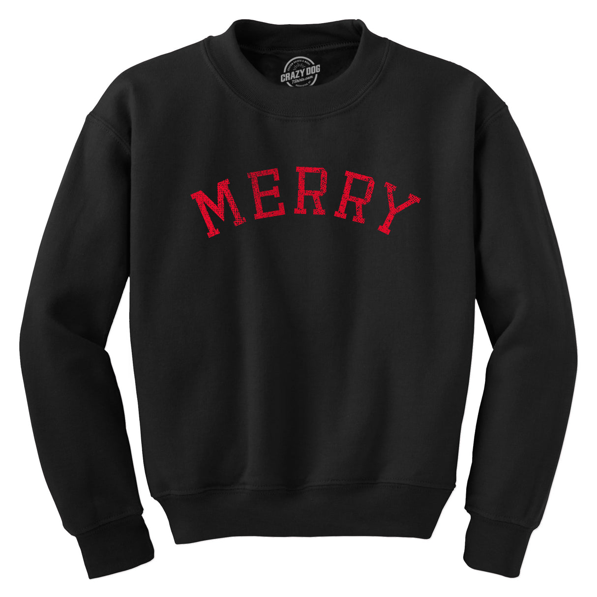 Merry Crewneck Sweatshirt Funny Cute Xmas Spirit Cheer Lovers Longsleeve