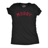 Womens Merry T Shirt Funny Cute Xmas Spirit Cheer Lovers Tee For Ladies