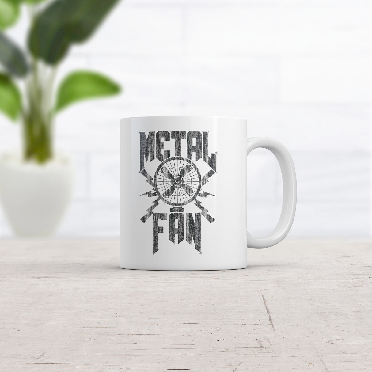 Metal Fan Mug Funny Sarcastic Air Blowing Fan Graphic Novelty Music Coffee Cup-11oz