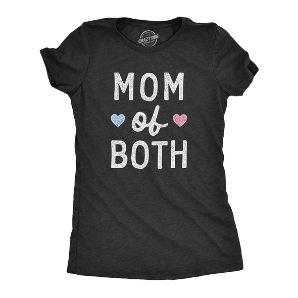 Womens Mom Of Both T Shirt Funny Cute Mother's Day Son And Daughter Tee For Laides