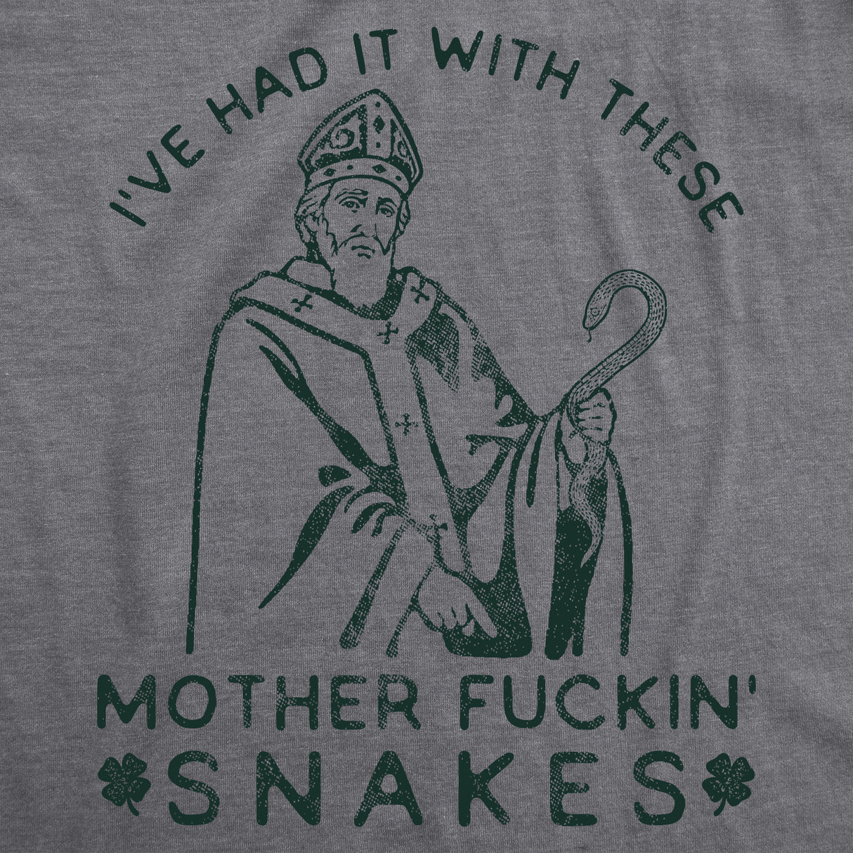 Mens Mother Fuckin Snakes T Shirt Funny St Patricks Day Quote Hilarious Saying Top