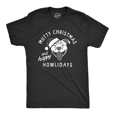 Mens Mutty Christmas And Happy Howlidays T Shirt Funny Xmas Puppy Pet Lovers Tee For Guys