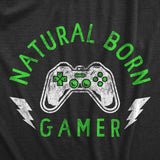 Mens Natural Born Gamer T Shirt Funny Video Game Lovers Controller Tee For Guys