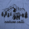 Womens Nature Calls T Shirt Funny Sarcastic Saying Bear Pooping Graphic Tee For Ladies