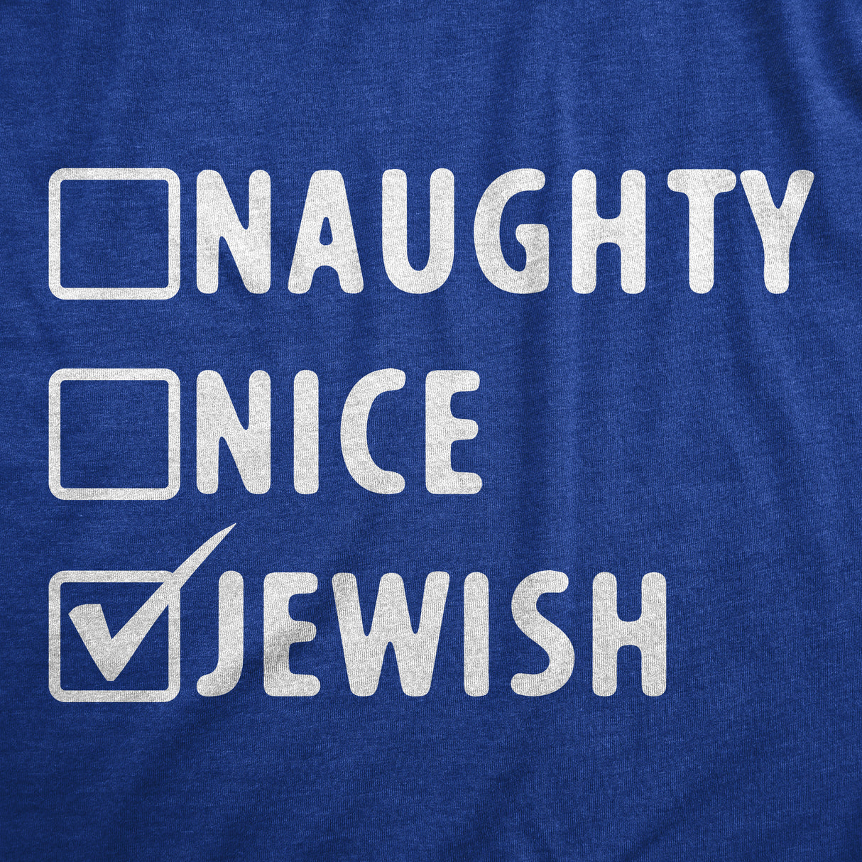 Mens Naughty Nice Jewish List T Shirt Funny Xmas Santas Checklist Religion Tee For Guys