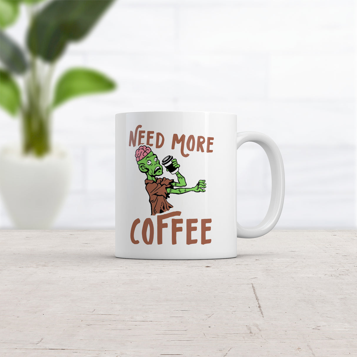 Need More Coffee Zombie Mug Funny Undead Caffeine Lovers Cup-11oz