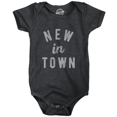 Baby Bodysuit New In Town Funny Cute Family Novelty Graphic Jumper For Infants
