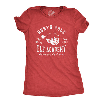 Womens North Pole Elf Academy T Shirt Funny Christmas Party Santas Helpers Tee For Ladies