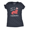 Womens Not A Fan Of Fireworks T Shirt Funny Fourth Of July Scared Puppy Tee for Ladies