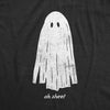 Womens Oh Sheet T Shirt Funny Spooky Halloween Party Ghost Bedsheet Joke Tee For Ladies