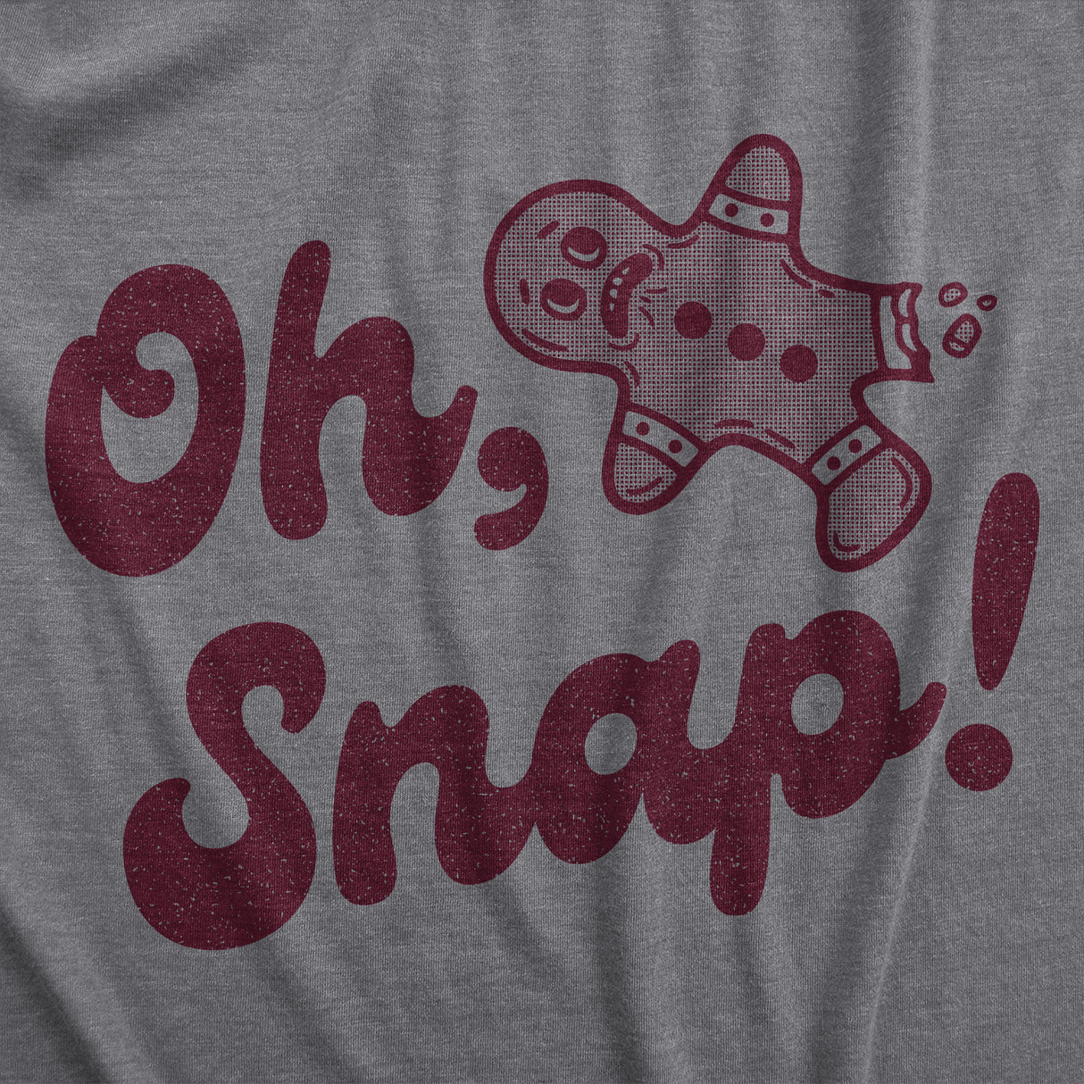 Mens Oh Snap T Shirt Funny Xmas Gingerbread Cookie Broken Leg Tee For Guys