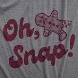 Womens Oh Snap T Shirt Funny Xmas Gingerbread Cookie Broken Leg Tee For Ladies