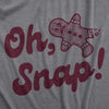 Womens Oh Snap T Shirt Funny Xmas Gingerbread Cookie Broken Leg Tee For Ladies