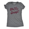 Womens Oh Snap T Shirt Funny Xmas Gingerbread Cookie Broken Leg Tee For Ladies