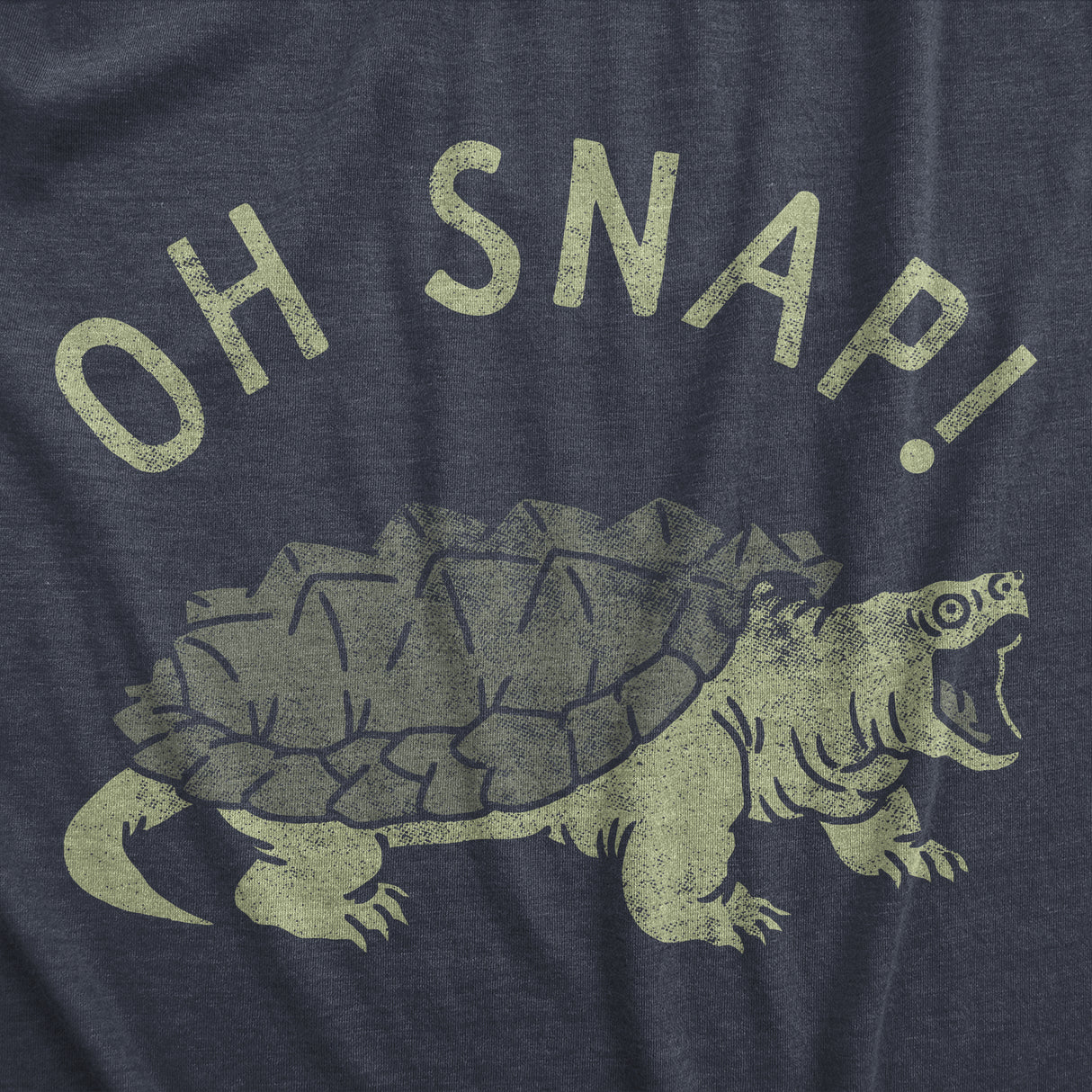 Mens Oh Snap T Shirt Funny Sarcastic Snapping Turtle Joke Tee for Guys