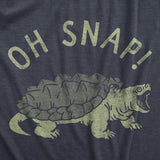 Mens Oh Snap T Shirt Funny Sarcastic Snapping Turtle Joke Tee for Guys