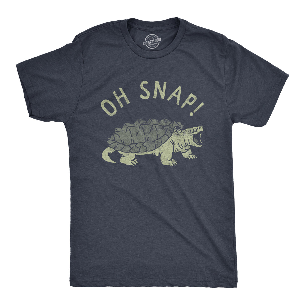 Mens Oh Snap T Shirt Funny Sarcastic Snapping Turtle Joke Tee for Guys