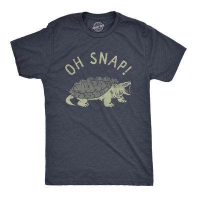 Mens Oh Snap T Shirt Funny Sarcastic Snapping Turtle Joke Tee For Guys