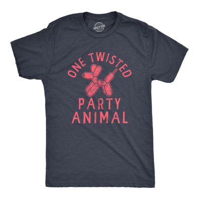 Mens One Twisted Party Animal T Shirt Funny Sarcastic Balloon Joke Tee For Guys