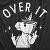 Mens Over It T Shirt Funny Pissed Off Middle Finger Rude Fantasy Unicorn Tee For Guys