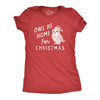 Womens Owl Be Home For Christmas T Shirt Funny Xmas Party Song Bird Tee For Ladies