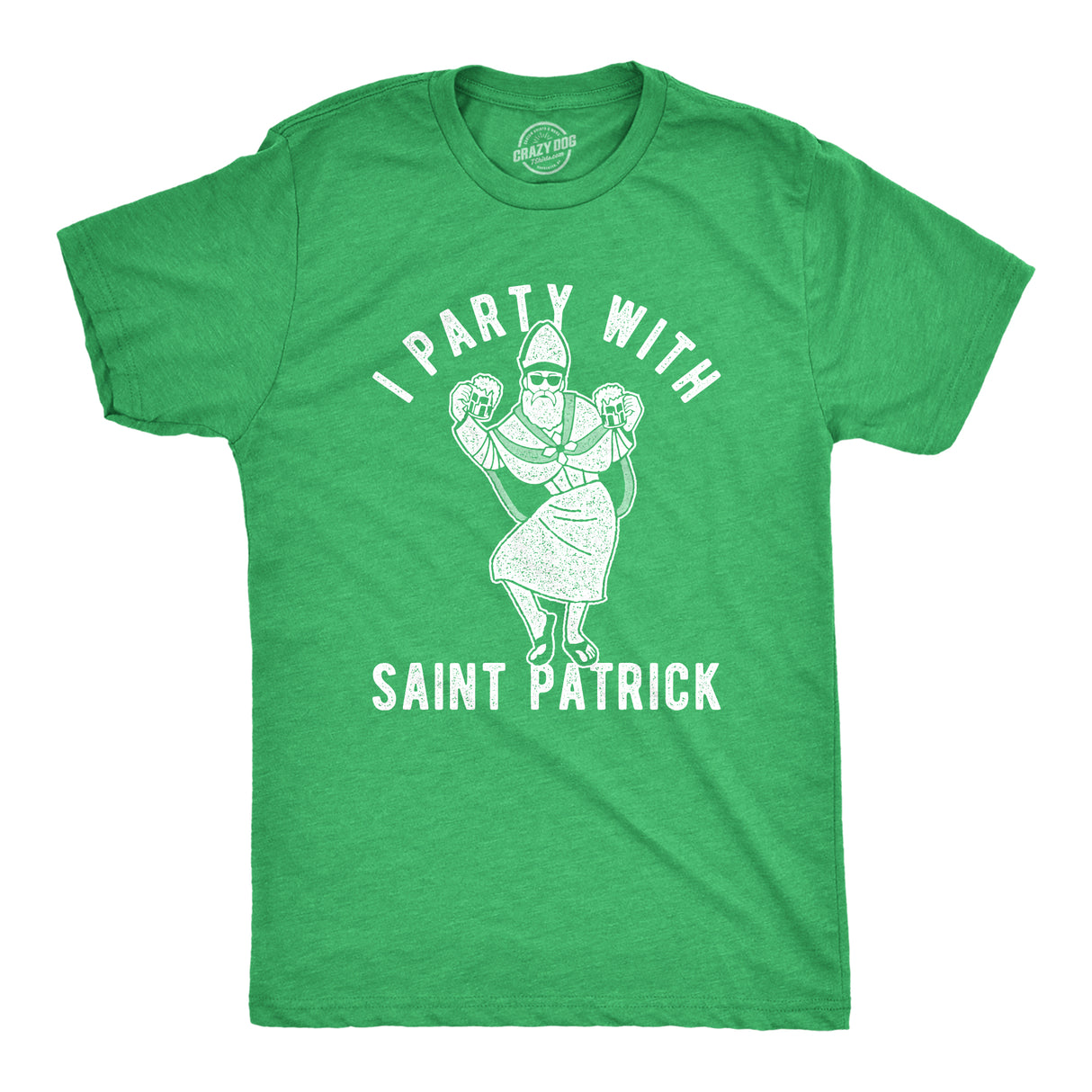 Mens Party With St Patrick T Shirt Funny Saint Patricks Day Parade Drinking Shenanigans Outfit