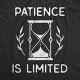 Mens Patience Is Limited T Shirt Funny Saying Nerdy Tee Sarcasm Humor Gag Gift