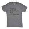 Mens People Introvert Dog Extrovert T Shirt Funny Introverted Puppy Pet Lover Tee For Guys