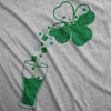 Womens Pouring Glitter Shamrock T Shirt Funny Cool St Paddys Day Parade Drinking Tee For Ladies