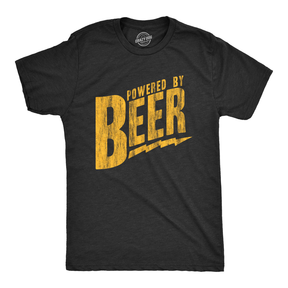 Mens Powered By Beer T Shirt Funny Sarcastic Drinking Cool Saying Fun Gag Gift