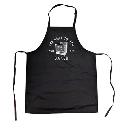 Pre Heat To 420 And Get Baked Cookout Apron Funny Weed Joint Baking Oven Cooking Smock