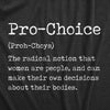 Womens Pro Choice Definition T Shirt Awesome Womens Rights Text Tee For Ladies
